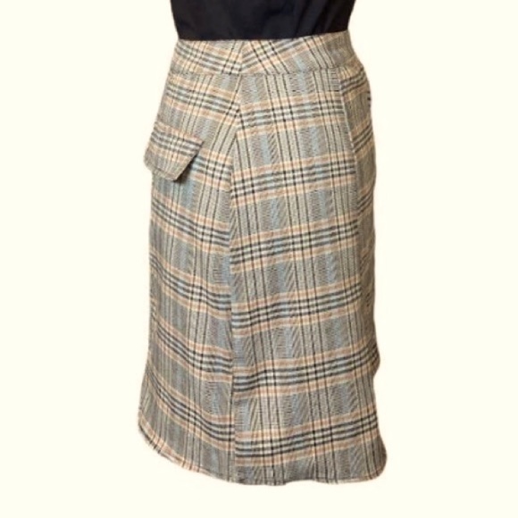 Urban Outfitters Pennsport Plaid Button-Front Skirt w/ Pockets Small - Picture 2 of 7